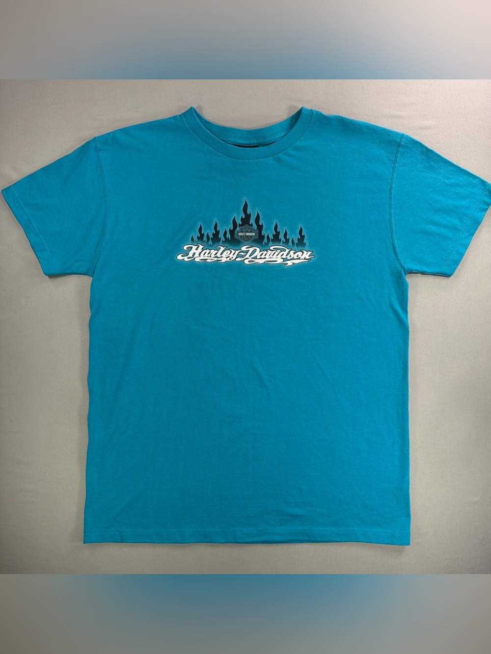 Harley-Davidson Turquoise Short Sleeve Flame Graphic Tee